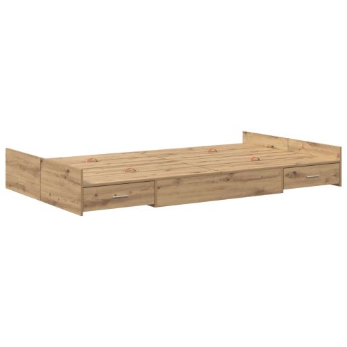 Легло с място за съхранение Дъб 120 x 200 cm Инженерно дърво