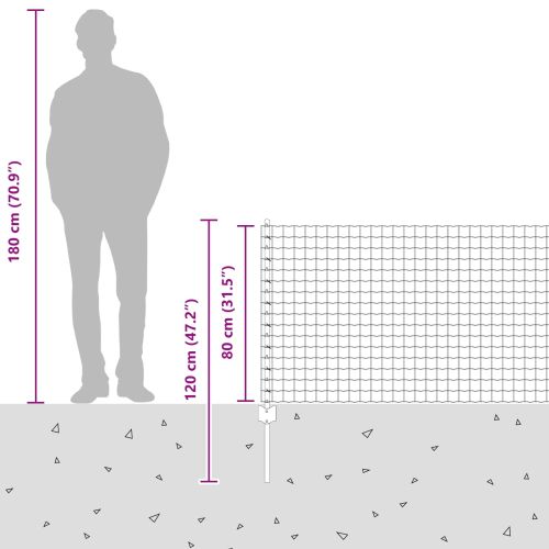 Ограда с пост Сребрист 0,8 x 10 m Стомана