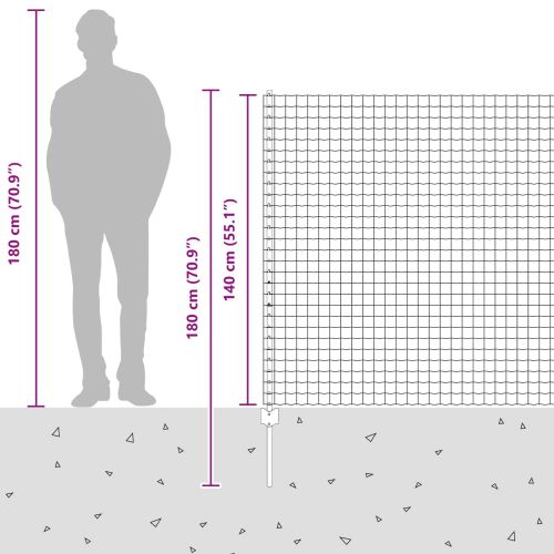 Ограда с пост Сребрист 1,4 x 10 m Стомана