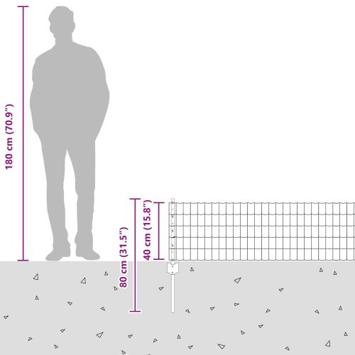 Ограда с пост Сребрист 0,4 x 10 м Стомана