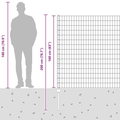 Ограда с пост Сребрист 1,6 x 10 m Стомана