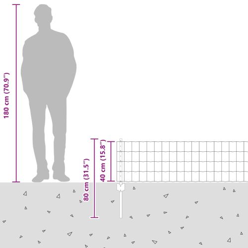 Ограда с пост Сребрист 0,4 x 10 м Стомана