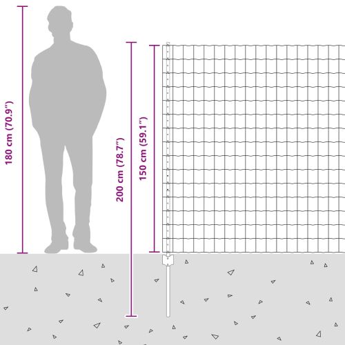 Ограда с пост Сребрист 1,5 x 10 m Стомана