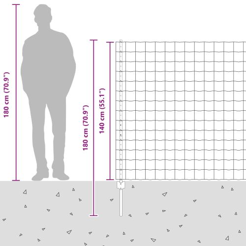 Ограда с пост Сребрист 1,4 x 10 m Стомана