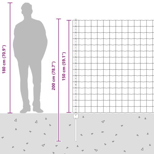 Ограда с пост Сребрист 1,5 x 10 m Стомана