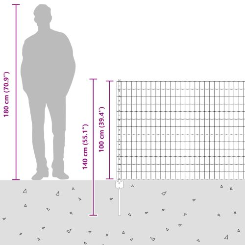 Ограда с пост Сребрист 1 x 25 m Стомана