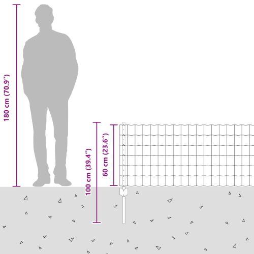 Ограда с пост Сребрист 0,6 x 25 м Стомана