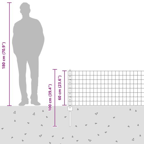 Ограда с пост Сребрист 0,6 x 50 м Стомана