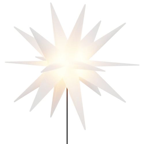 Коледни лампи с шипове, 3 бр, LED, сгъваеми,бяла, 35 см