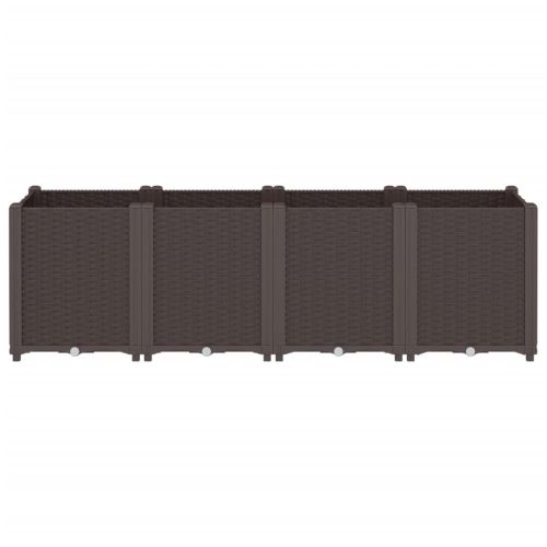 Градински сандък, кафяв, 160x40x53 см, PP