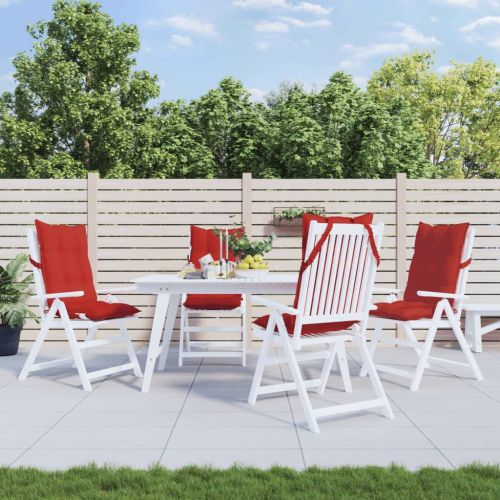 Възглавници за столове с облегалка 4 бр червени Оксфорд плат