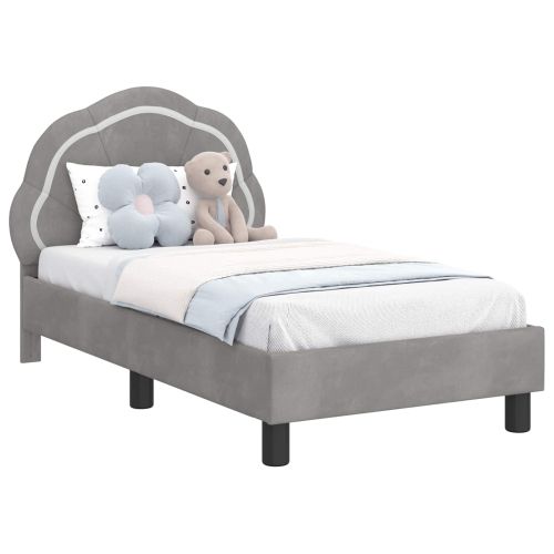 Легло за малко с главна дъска Светлосиво 70 x 140 cm Кадифе