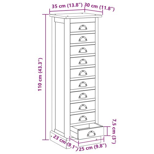 Плика Естествен 35 х 30 х 110 см Солидно тиково дърво