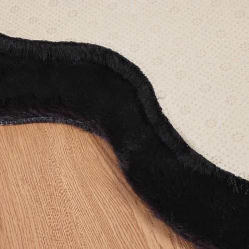 Противоплъзгащ килим от изкуствен заек Olite Черно 50 x 80 cm