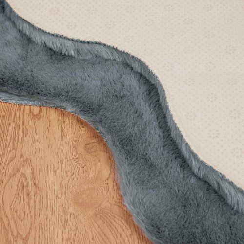 Противоплъзгащ килим от изкуствен заек Olite Антрацит Полиестер