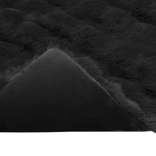 Противоплъзгащо фалшиво заеково одеяло Olite Черно 220 x 240 cm