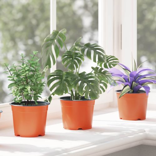 Кръгла саксия за цветя 50 pcs Теракота Ø 10 x 8 см Пластмаса