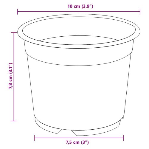 Кръгла саксия за цветя 50 pcs Теракота Ø 10 x 8 см Пластмаса