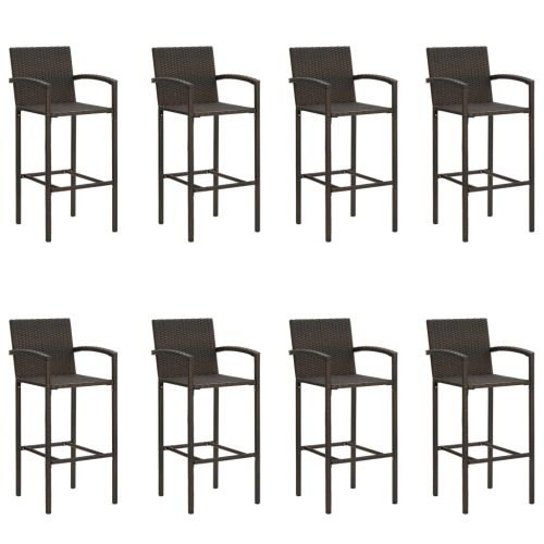 Градински бар комплект, 9 части, кафяв