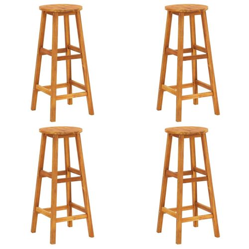 Бар табуретки, 4 бр, акациево дърво масив