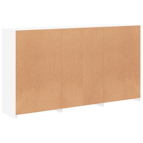 Сайдборд с LED светлини, бял, 181,5x37x100 см