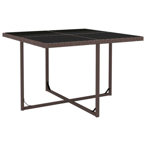 Градински комплект с възглавници, 5 части, кафяв полиратан