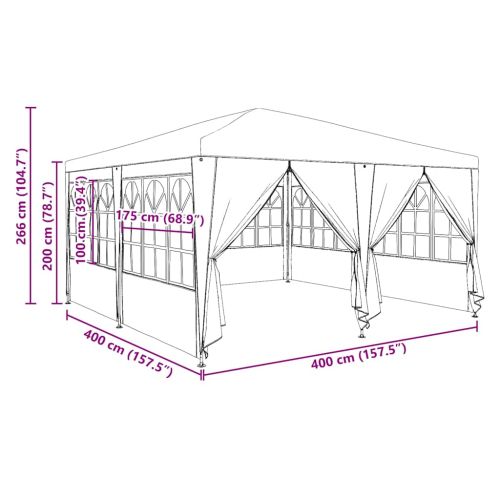 Парти шатър Синьо 400 x 400 x 266 см Полиетилен