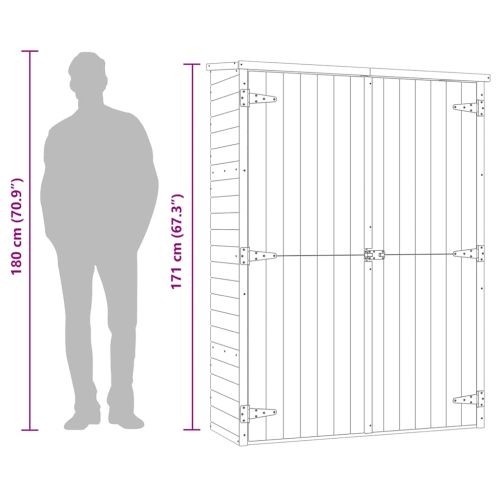 Градинска барака за инструменти, 163x50x171 см, импрегниран бор