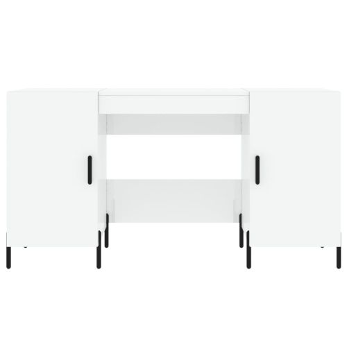 Бюро, бял гланц, 140x50x75 см, инженерно дърво