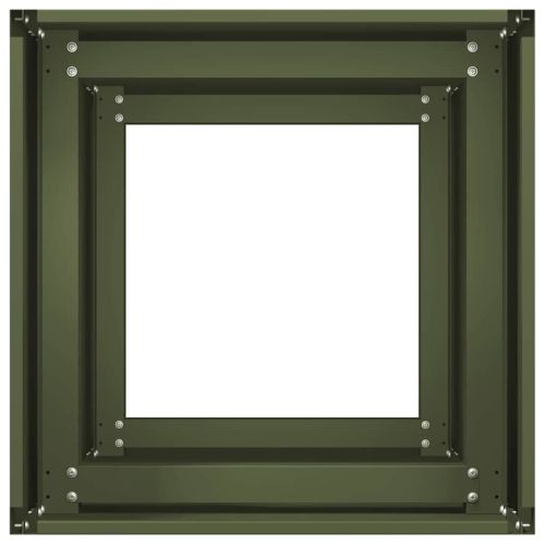 Кашпа, маслиненозелена, 40x40x80 см, студеновалцувана стомана