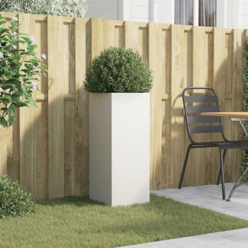 Кашпа, бяла, 32x29x75 см, стомана