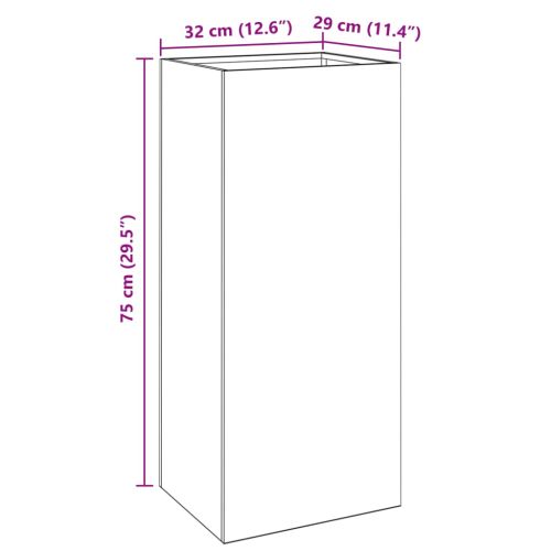 Кашпа, бяла, 32x29x75 см, стомана
