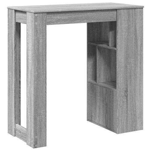 Бар маса с рафтове сив сонома 102x50x103,5 см инженерно дърво