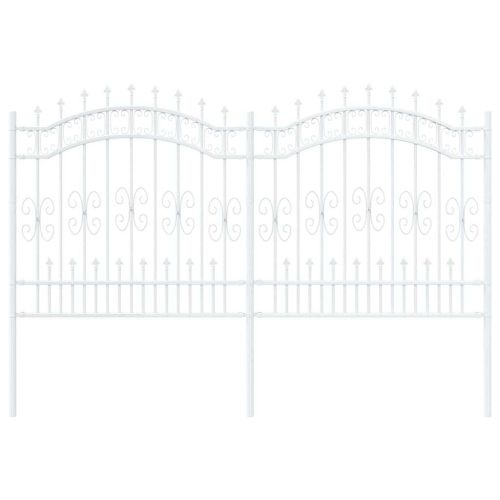 Градска ограда Бяло 240 x 166 см Прахово покритие стомана