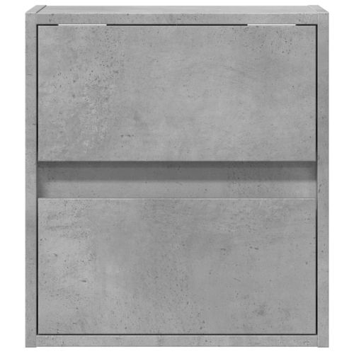 Стенни ТВ шкафове с LED лампи, 2 бр, бетонно сиви, 41x31x45 см