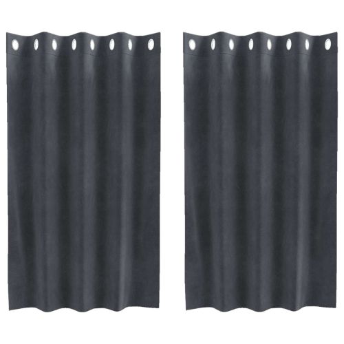 Затъмняващи завеси 2 pcs Светлосиво 140 x 140 cm Кадифе