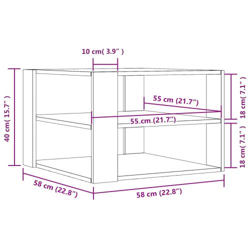 Масичка за кафе Черен Дъб 58 x 58 x 40 см
