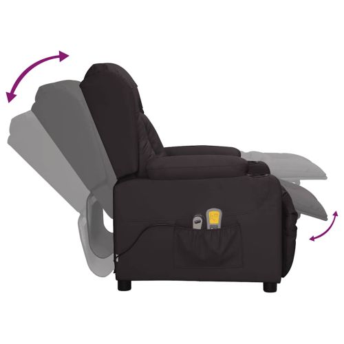 Електрически масажен стол, черен, изкуствена кожа