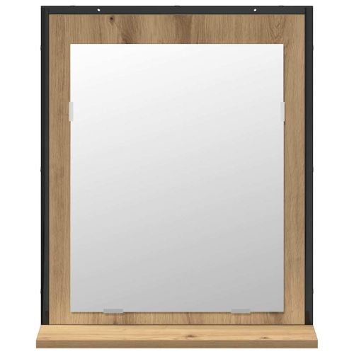 Комплект мебели за баня с врата 2 pcs Кафяво Инженерно дърво