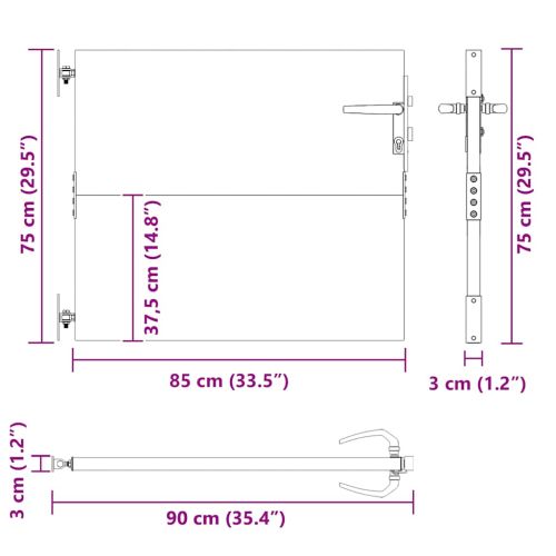 Градинска порта 85x75 см, кортенова стомана