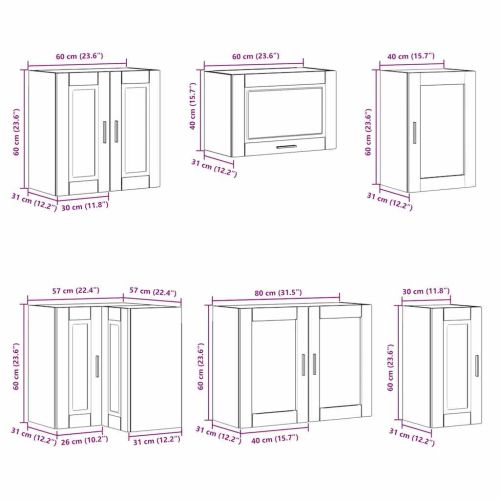 Комплект кухненски шкафове от 11 части Porto, инженерно дърво