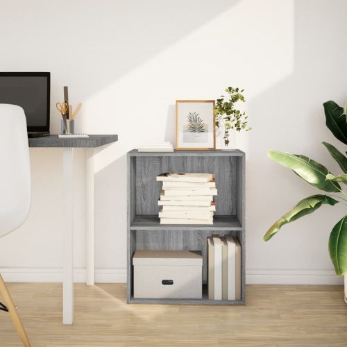 Библиотека, сив сонома, 60x30x77 см, инженерно дърво