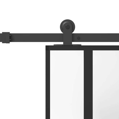 Плъзгаща се врата с обков 76x205 см Закалено стъкло&Алуминий