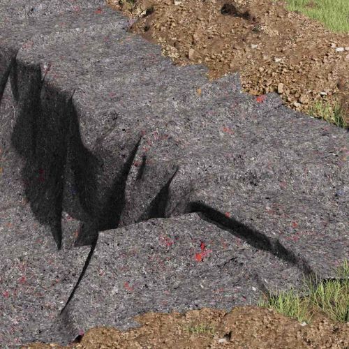 Водоемен филц Сив 1 x 25 m Полиестър и памук