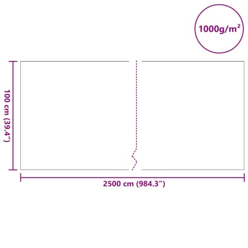 Водоемен филц Сив 1 x 25 m Полиестър и памук