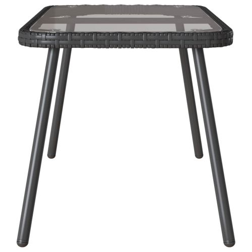 Масичка за кафе Черно 90 x 45 x 43 см Полиратан и стъкло