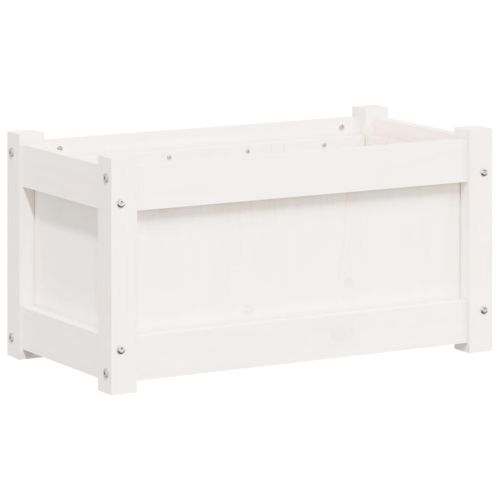 Градински сандъци, 2 бр, бели, борово дърво масив