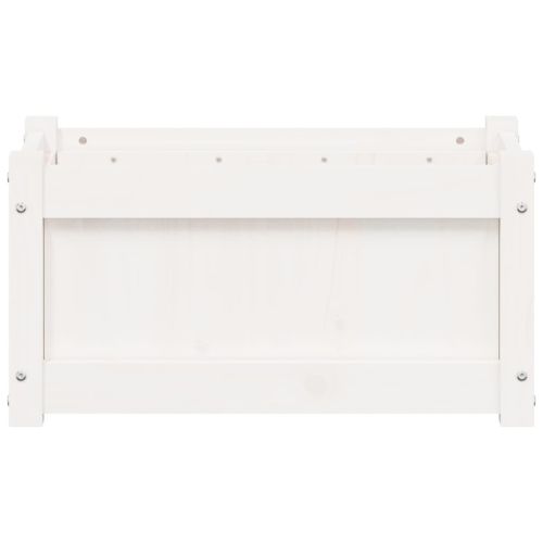 Градински сандъци, 2 бр, бели, борово дърво масив