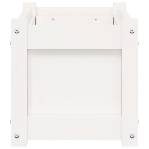 Градински сандъци, 2 бр, бели, борово дърво масив