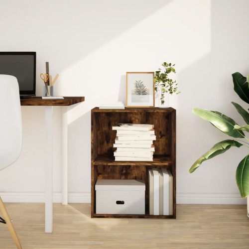 Библиотека, опушен дъб, 60x30x77 см, инженерно дърво